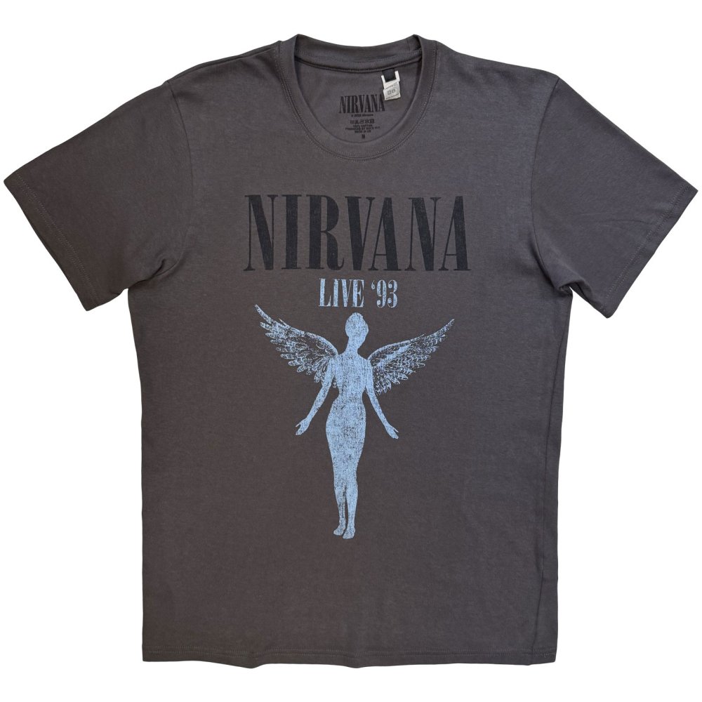 Nirvana - Live '93 Angel Heren Tshirt - Grijs